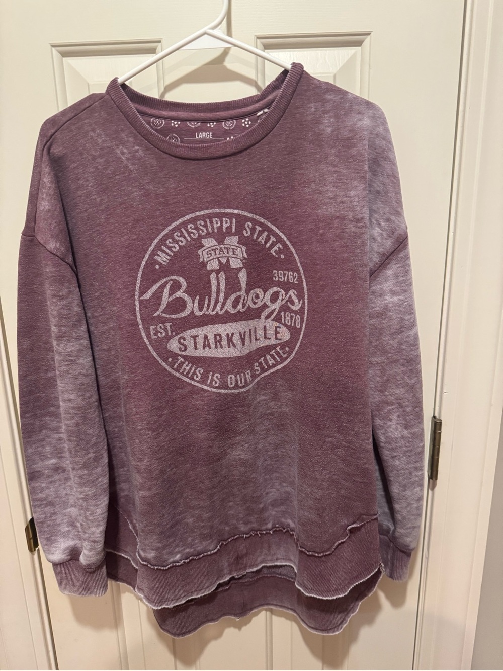 Pressbox Washed Plum Mississippi State Bulldogs Crewneck